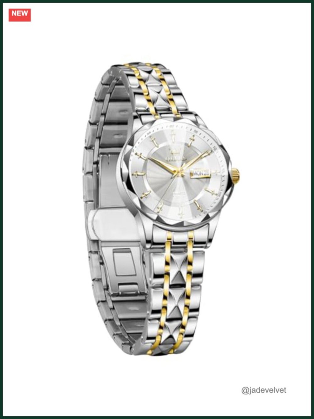 Quartz Analog Dress Watch Waterproof Stainless Steel with Date Day Luminous